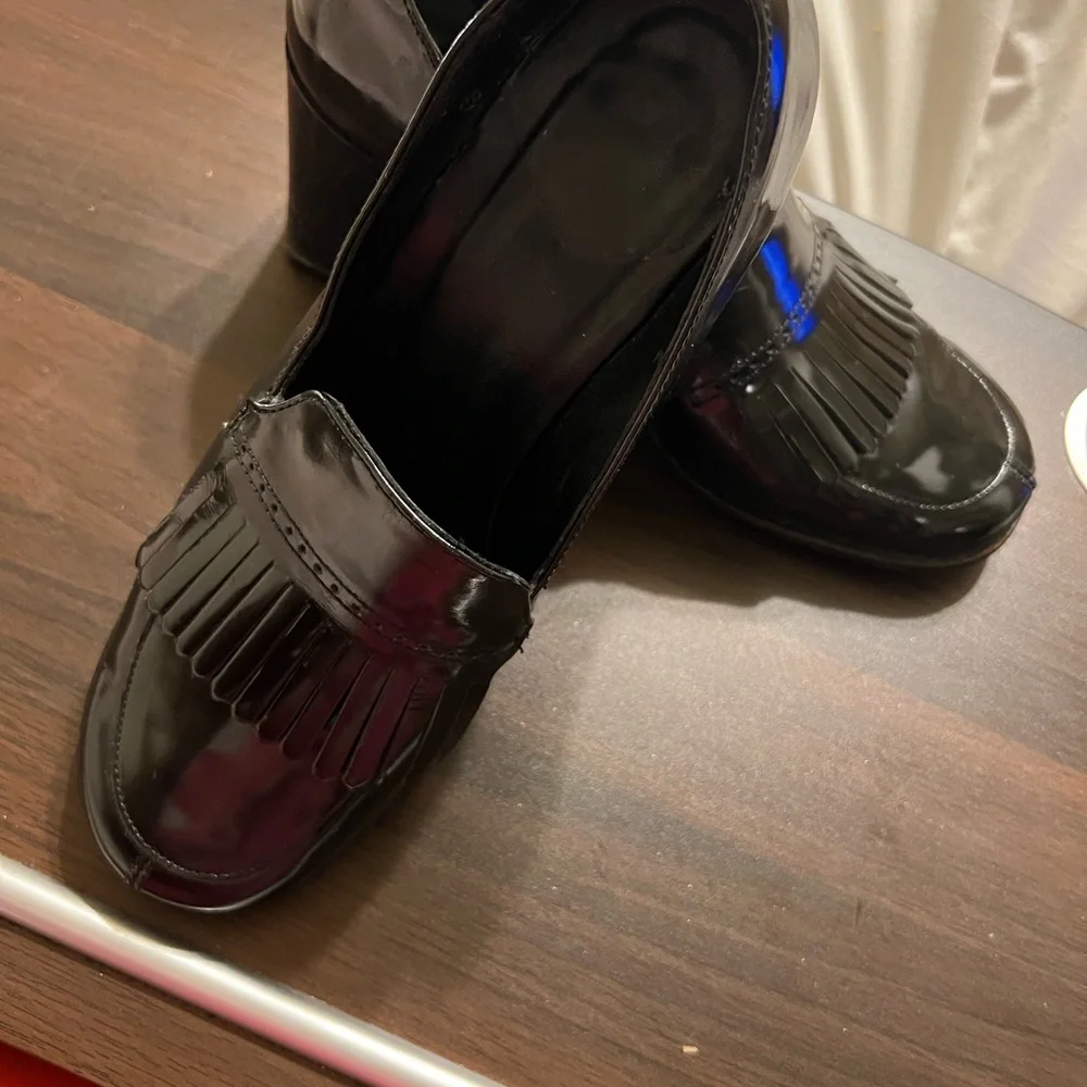 Coach Women's Pumps Black Block Heels Slip Ons 6 1/2B - Picture 6 of 9